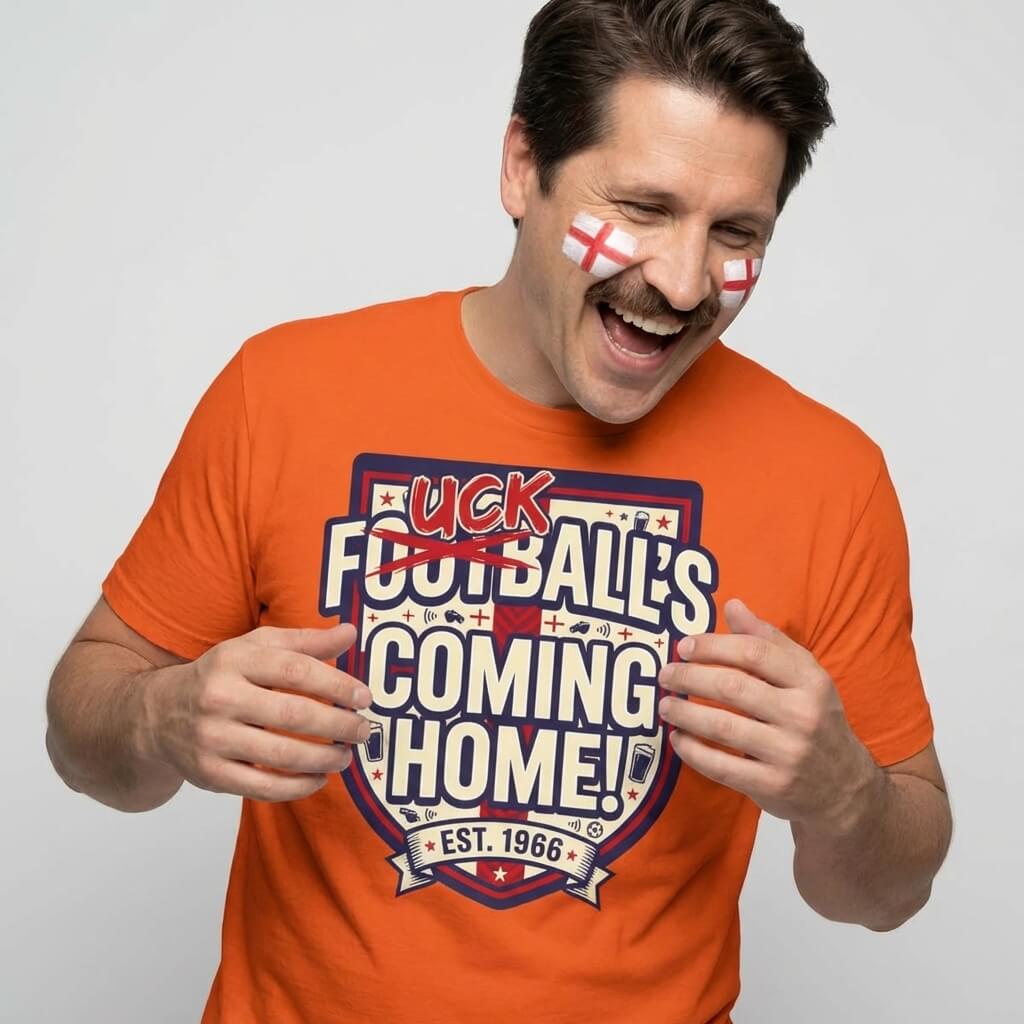 "Football’s Coming Home" Funny England Football Tee - Shit Shirt Club 