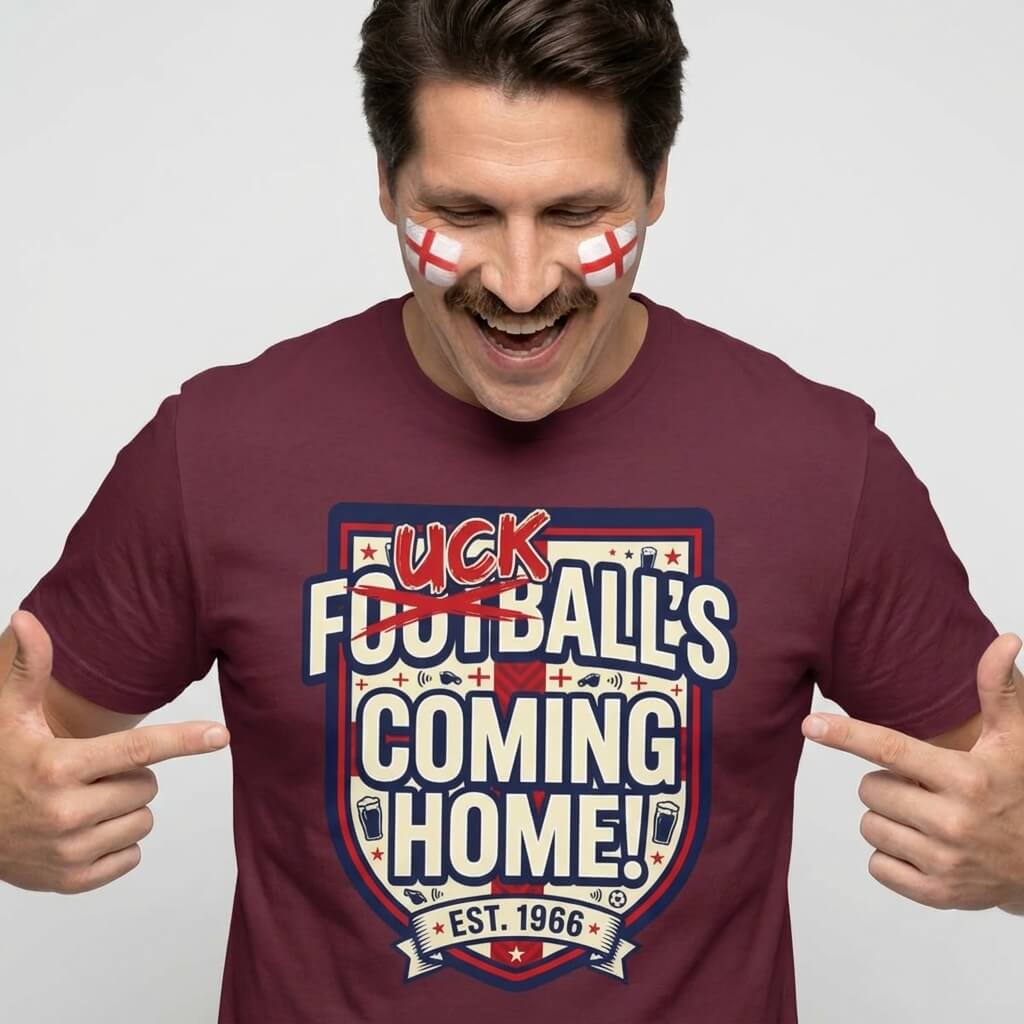 "Football’s Coming Home" Funny England Football Tee - Shit Shirt Club 