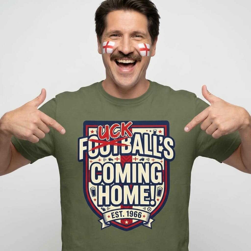 "Football’s Coming Home" Funny England Football Tee - Shit Shirt Club 