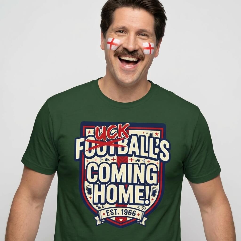 "Football’s Coming Home" Funny England Football Tee - Shit Shirt Club 