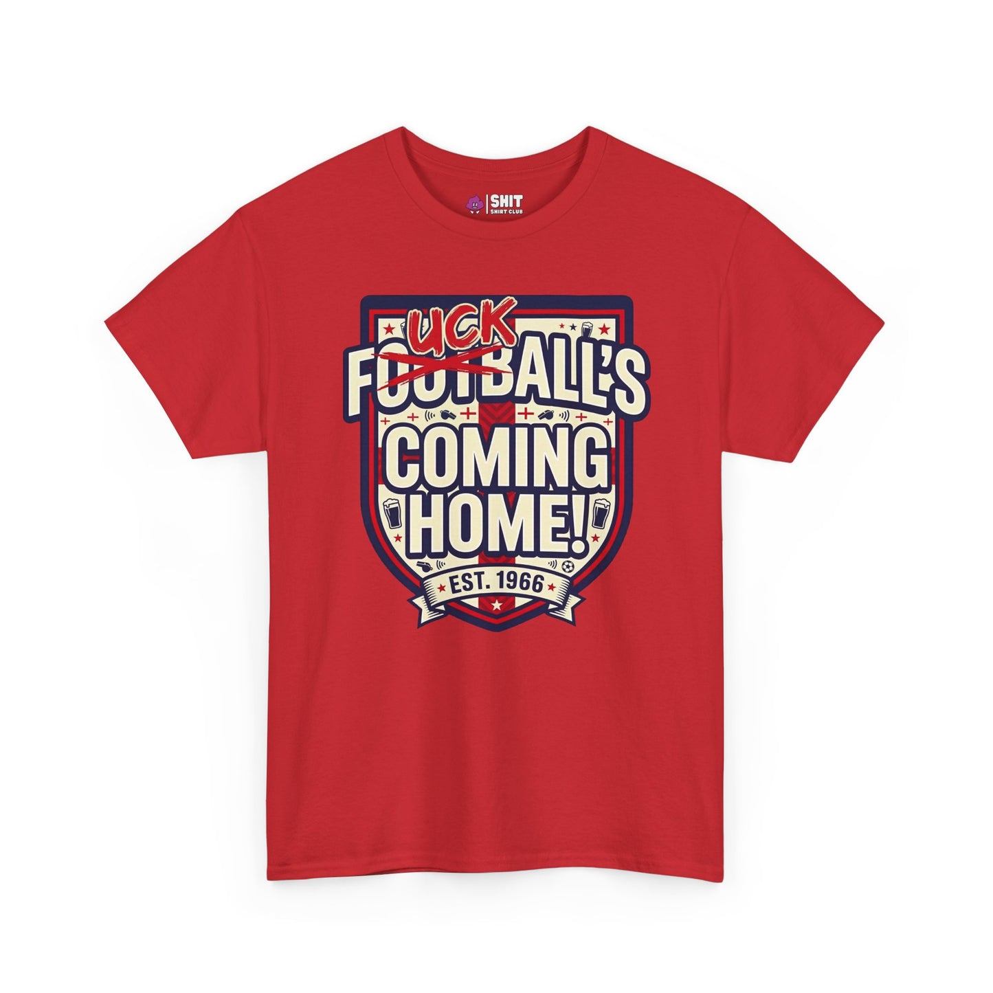 "Football’s Coming Home" Funny England Football Tee - Shit Shirt Club 