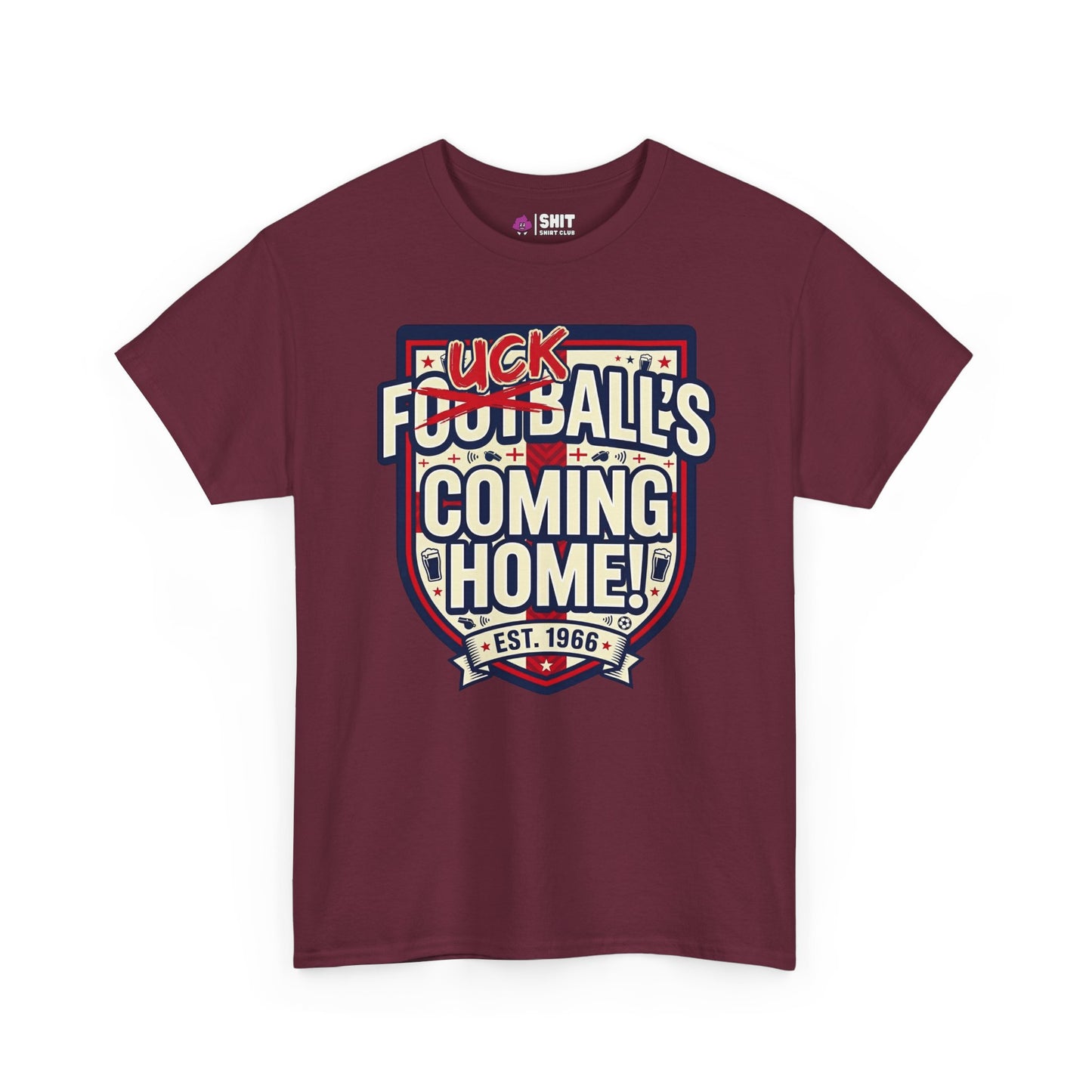 "Football’s Coming Home" Funny England Football Tee - Shit Shirt Club 