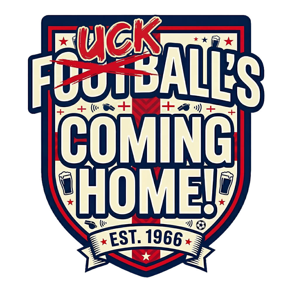 "Football’s Coming Home" Funny England Football Tee - Shit Shirt Club 