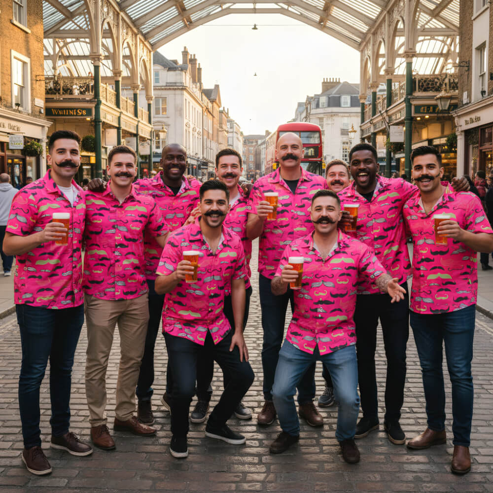 Group Of Men Wearing The Movember Shirt In London