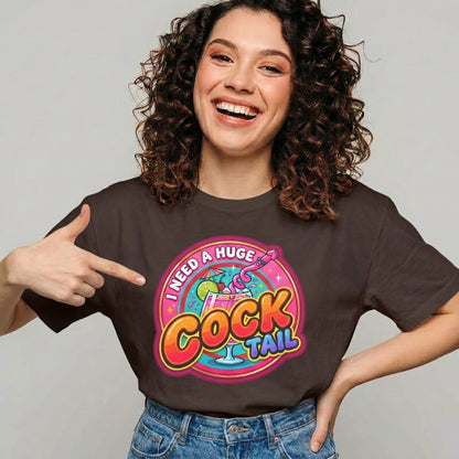 I Need a Huge Cocktail T-Shirt: Funny Innuendo Hen Do T Shirts - Shit Shirt Club 