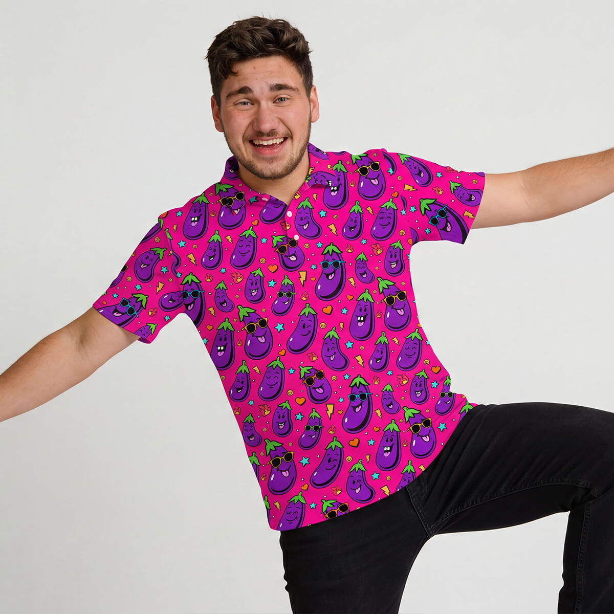 Jolly Todger Eggplant Golf Polo Shirt - Shit Shirt Club 