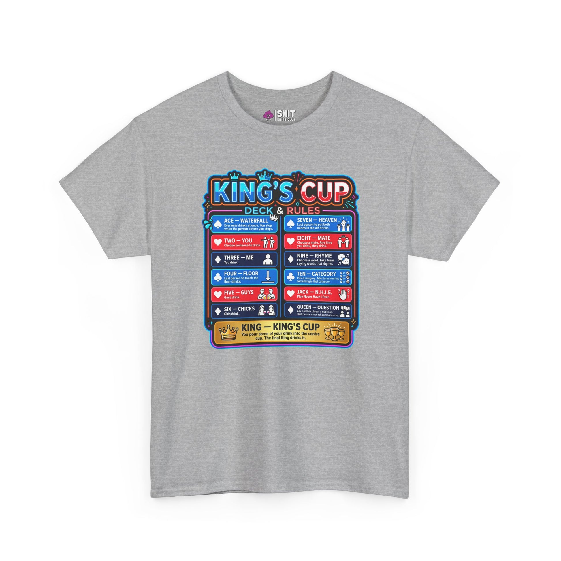 King's Cup Drinking Game Tee - Shit Shirt Club 