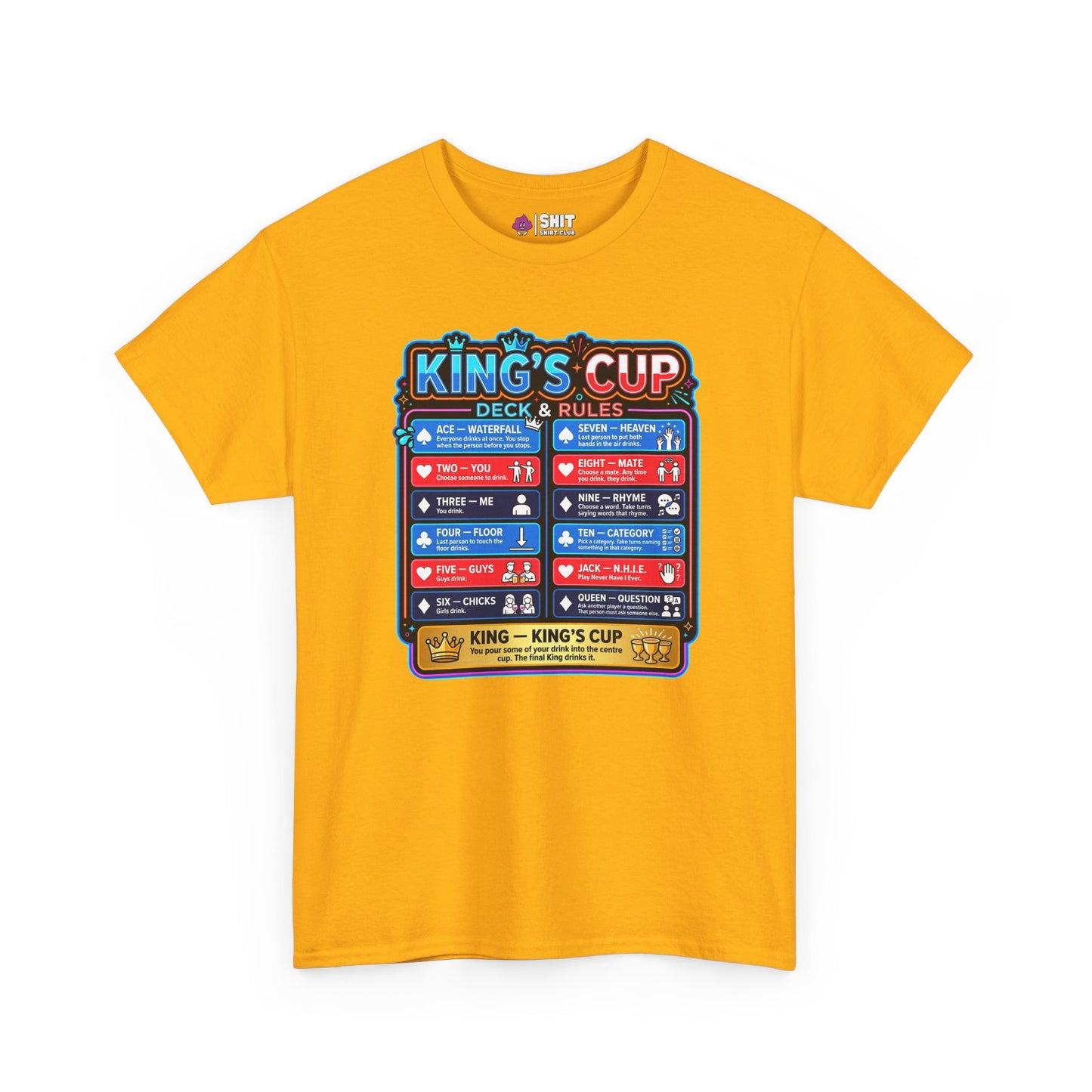 King's Cup Drinking Game Tee - Shit Shirt Club 