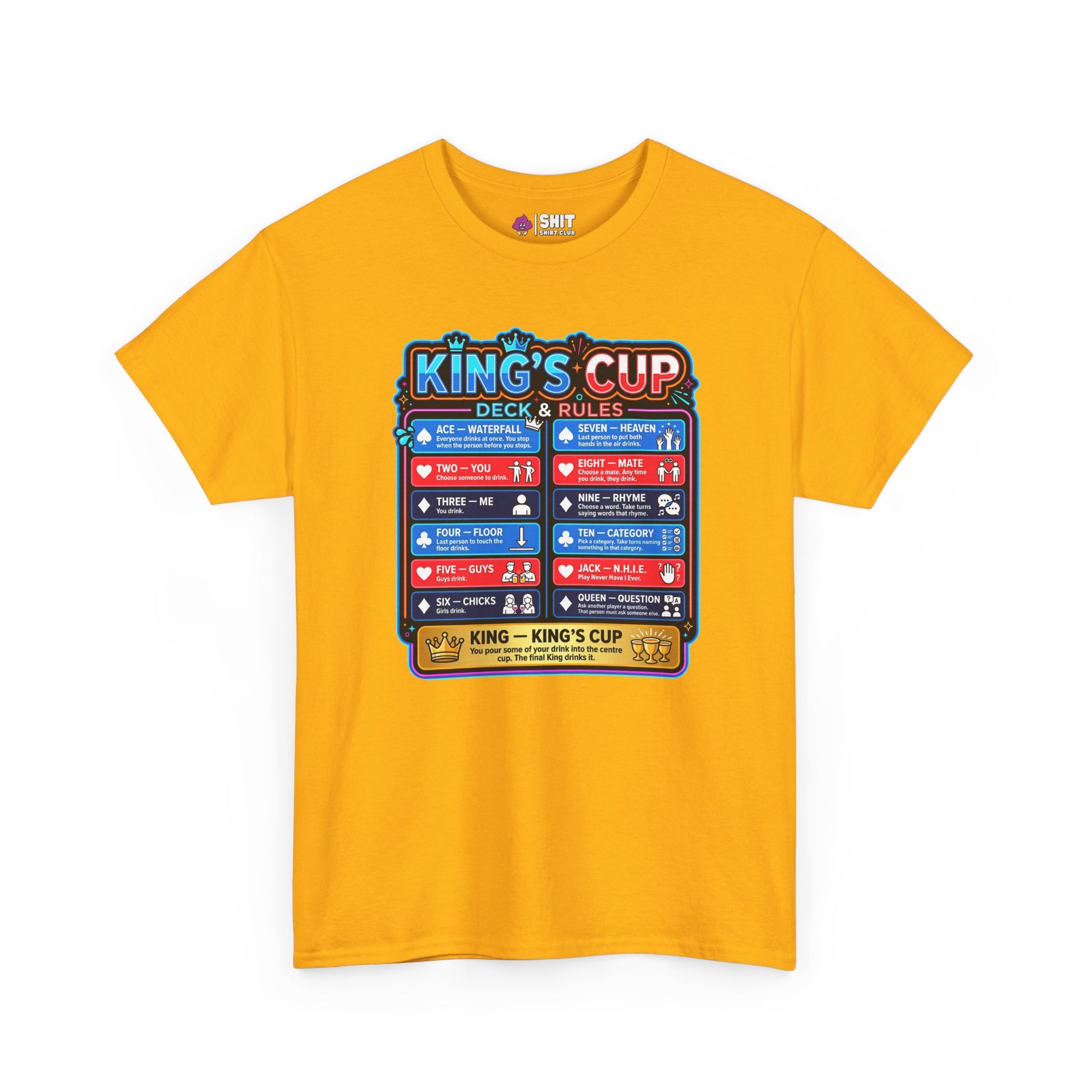 King's Cup Drinking Game Tee - Shit Shirt Club 