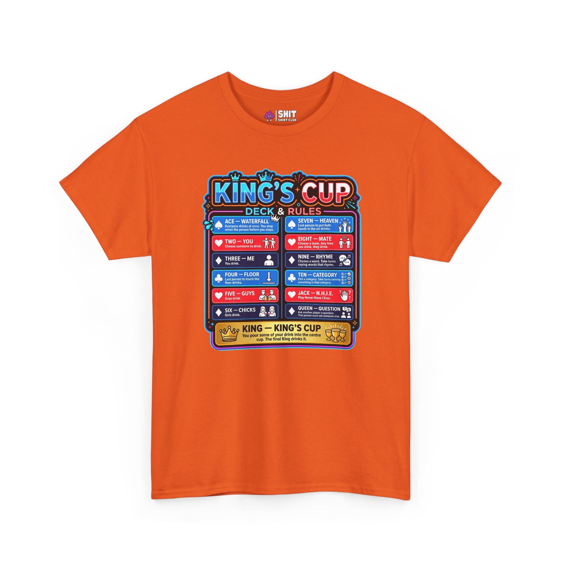 King's Cup Drinking Game Tee - Shit Shirt Club 