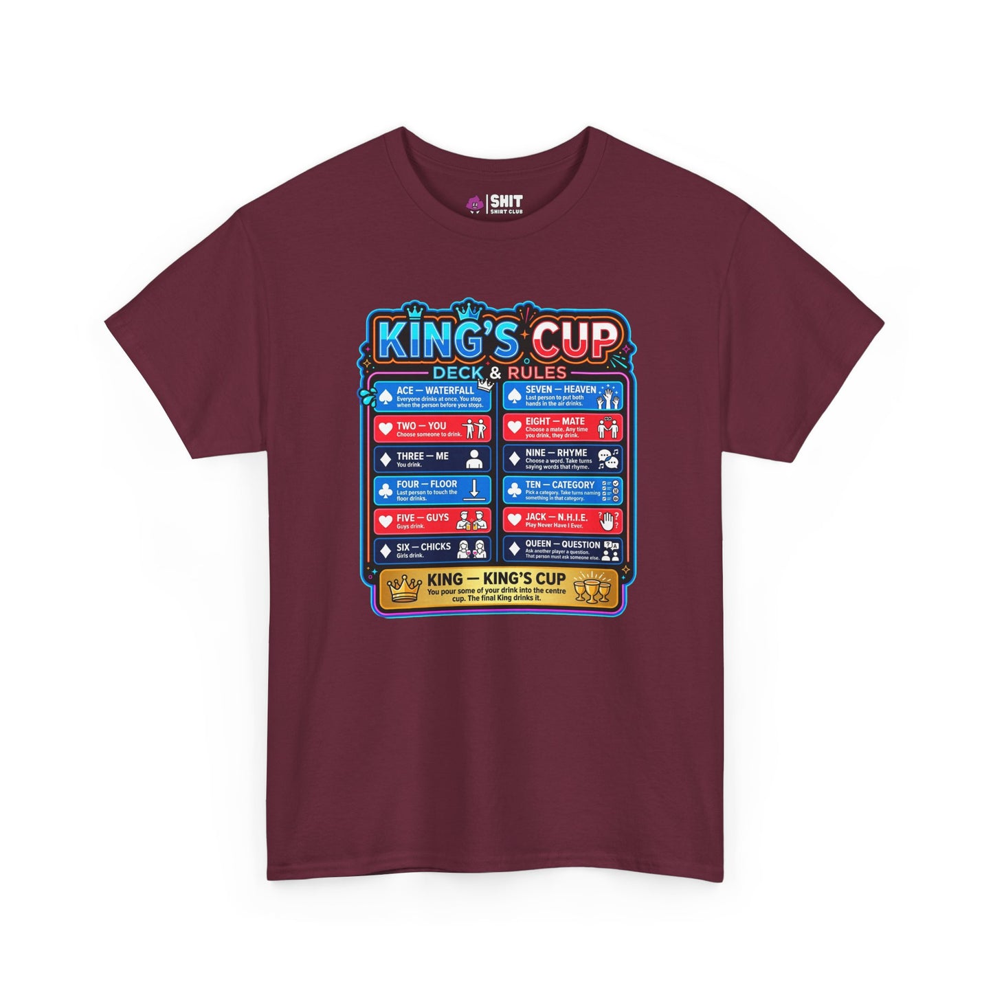 King's Cup Drinking Game Tee - Shit Shirt Club 