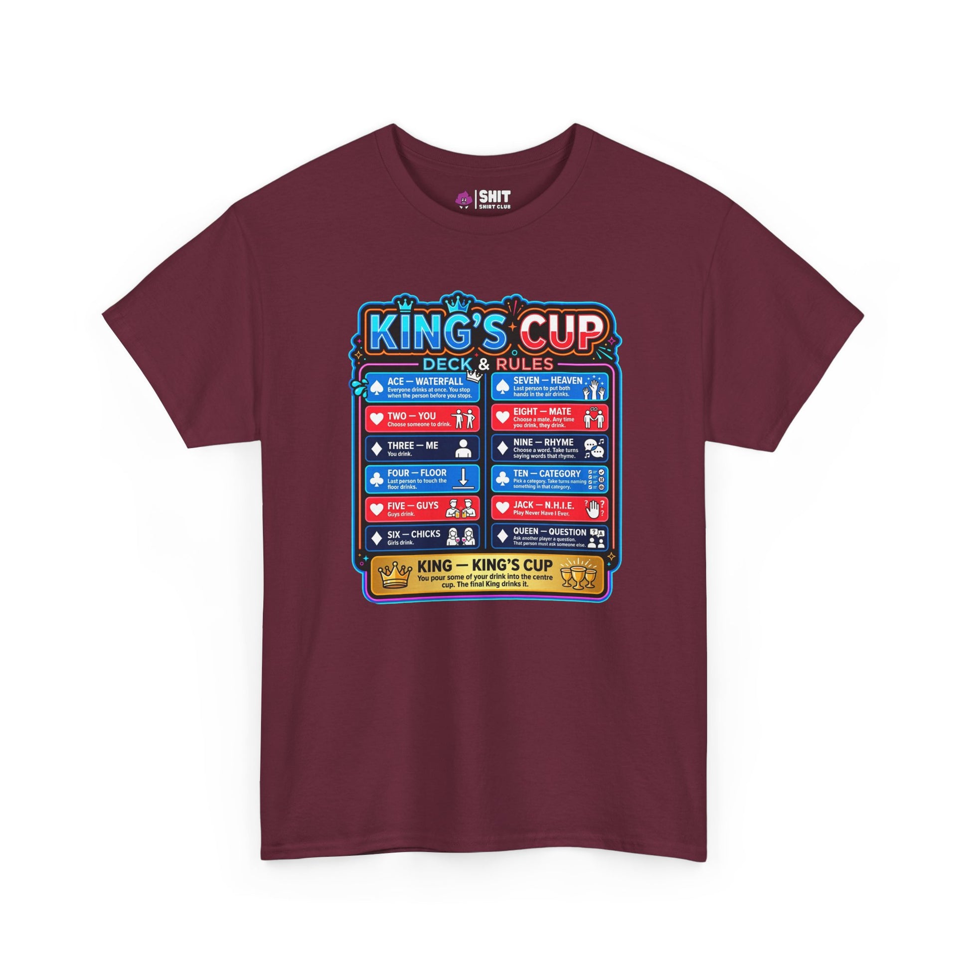 King's Cup Drinking Game Tee - Shit Shirt Club 