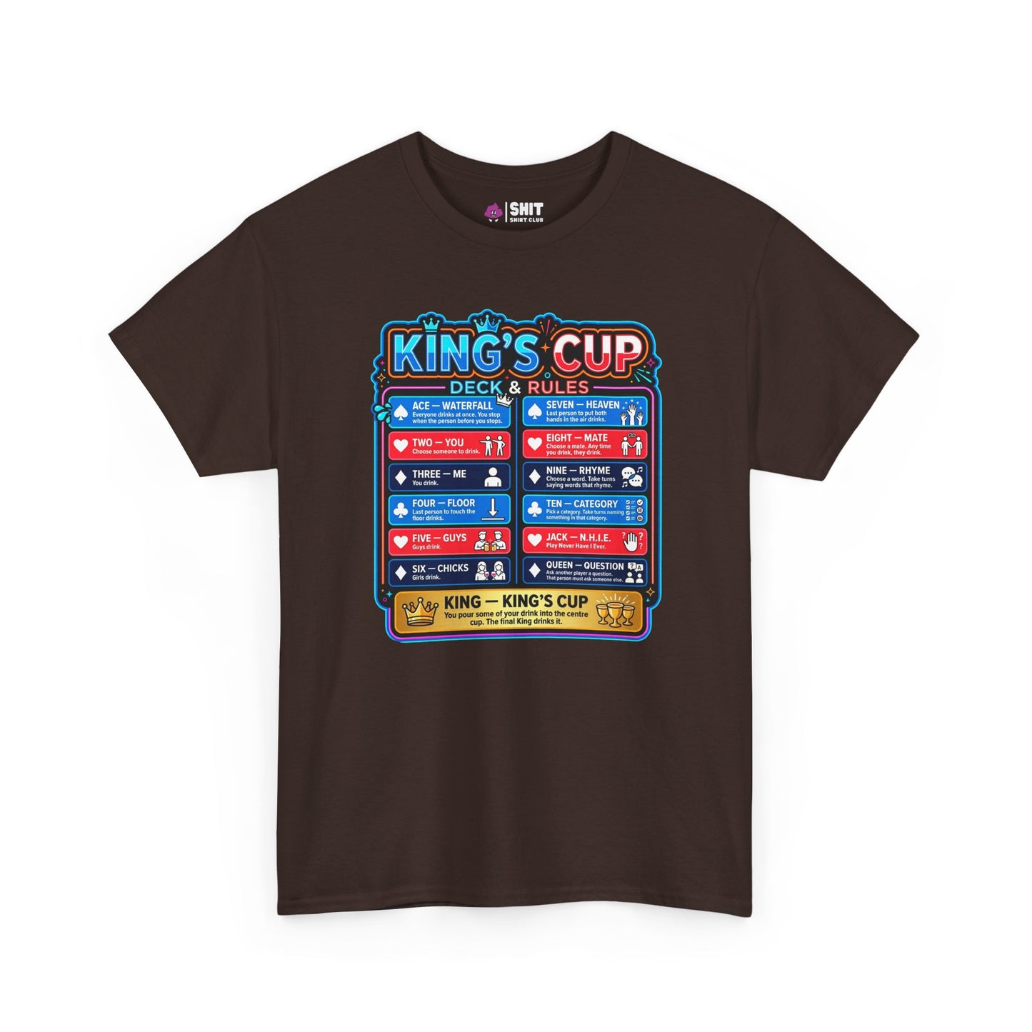 King's Cup Drinking Game Tee - Shit Shirt Club 