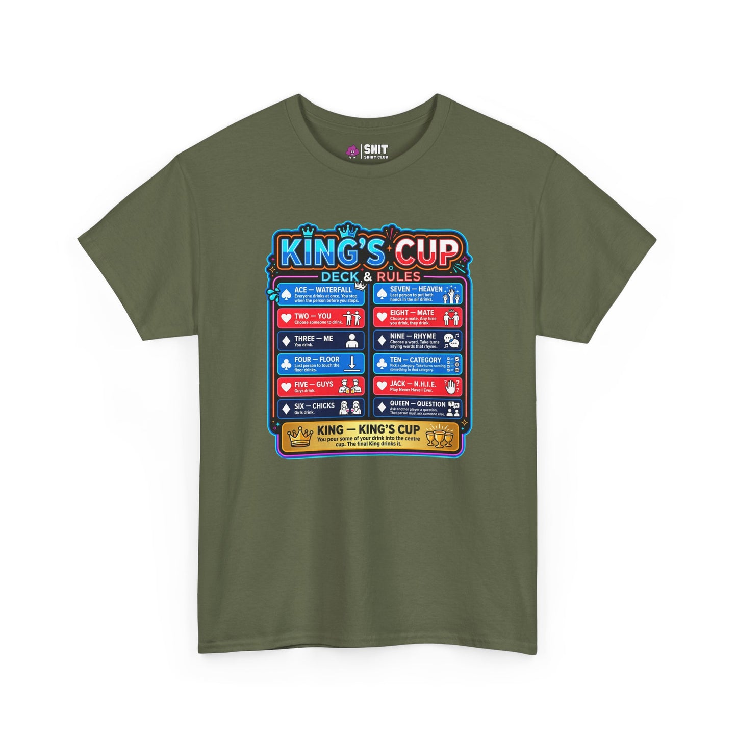 King's Cup Drinking Game Tee - Shit Shirt Club 