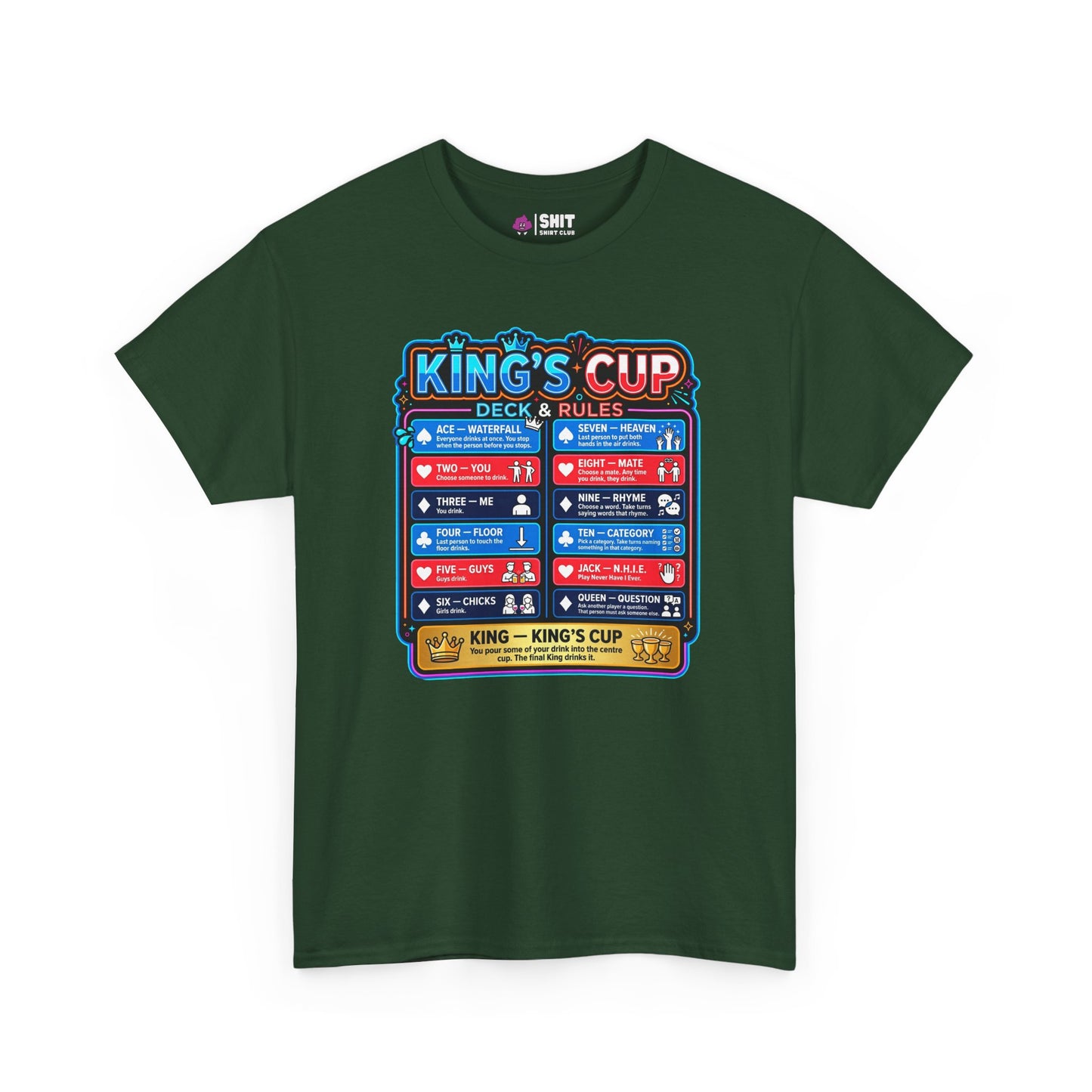King's Cup Drinking Game Tee - Shit Shirt Club 