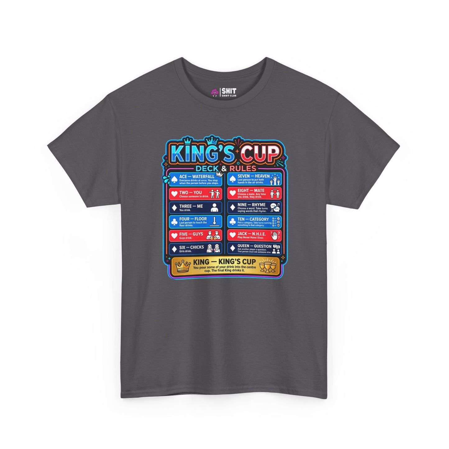 King's Cup Drinking Game Tee - Shit Shirt Club 