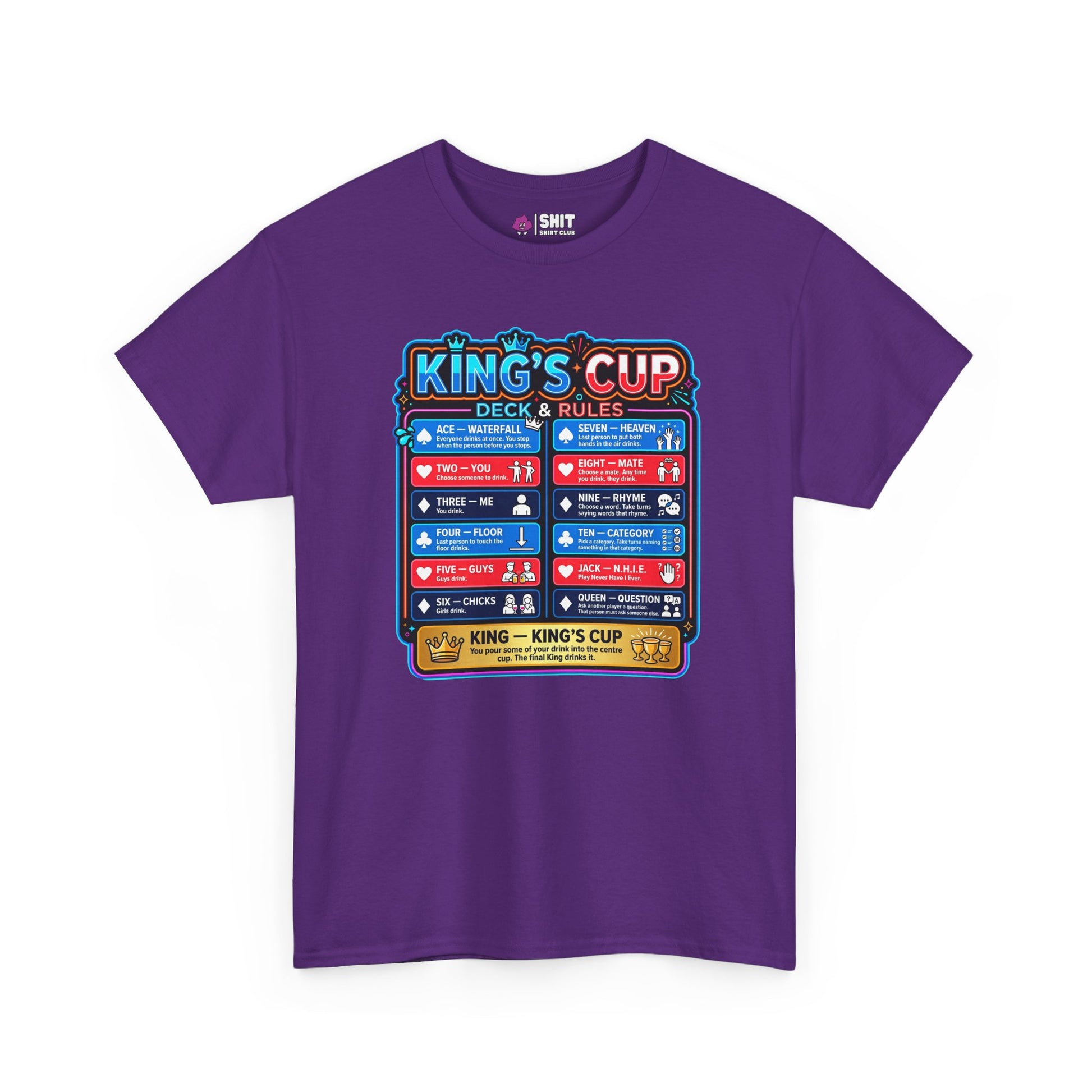 King's Cup Drinking Game Tee - Shit Shirt Club 