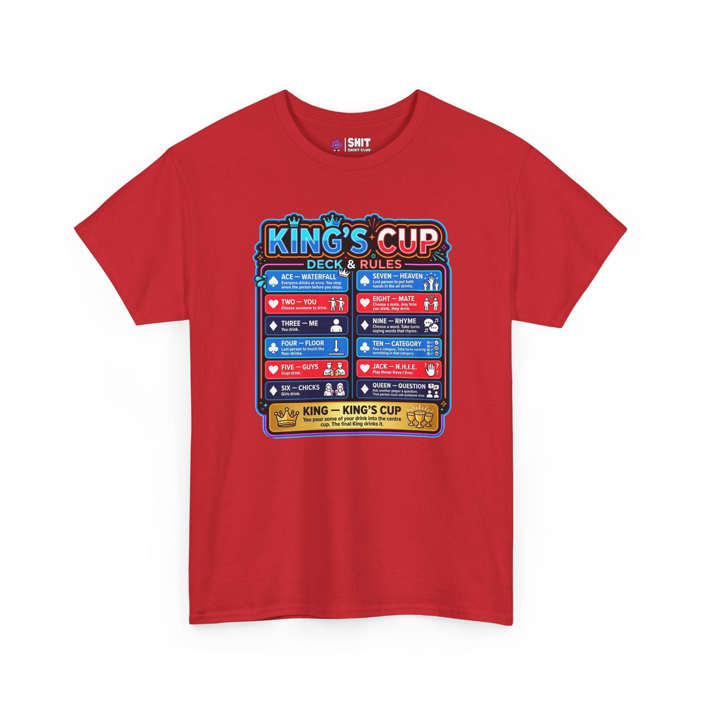 King's Cup Drinking Game Tee - Shit Shirt Club 
