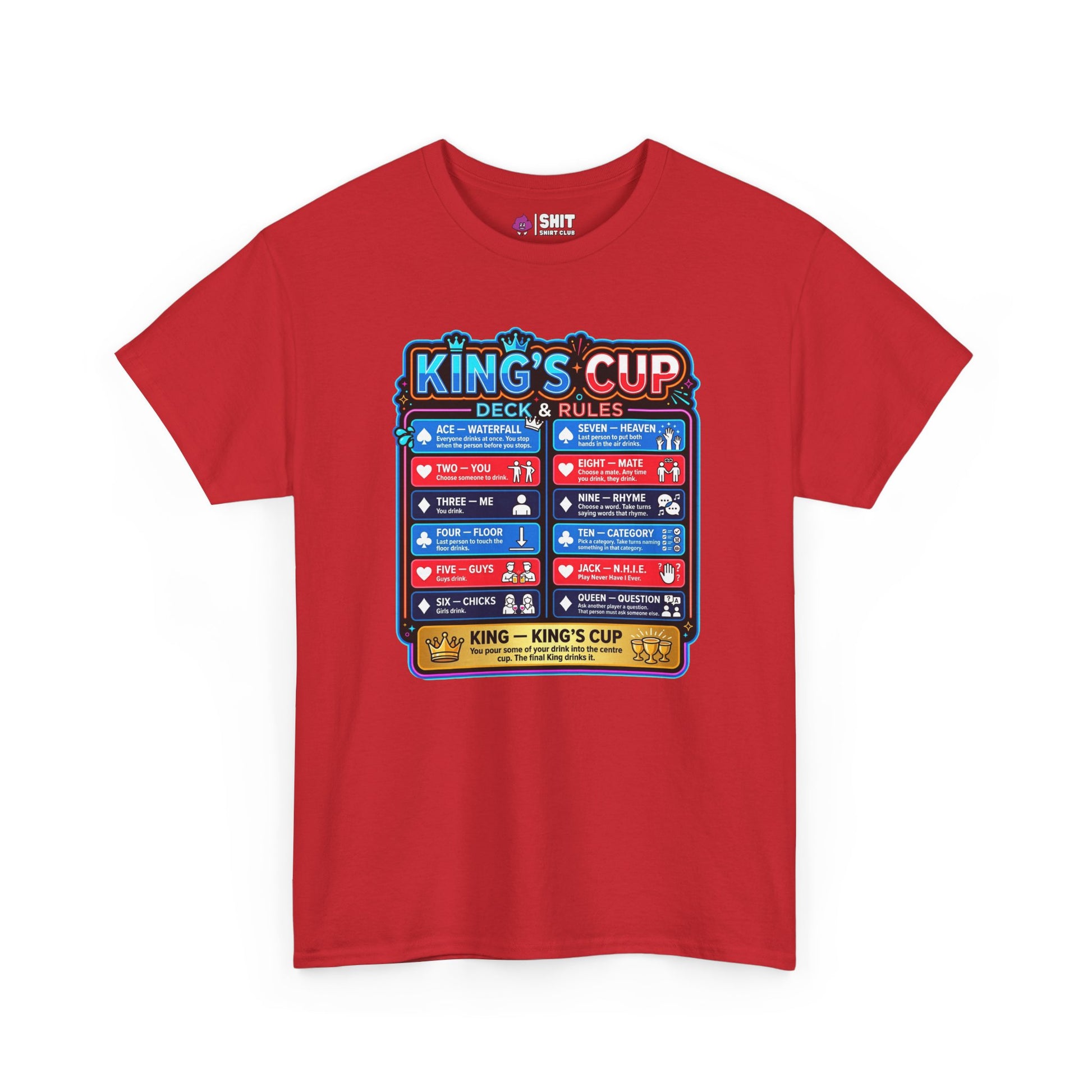 King's Cup Drinking Game Tee - Shit Shirt Club 