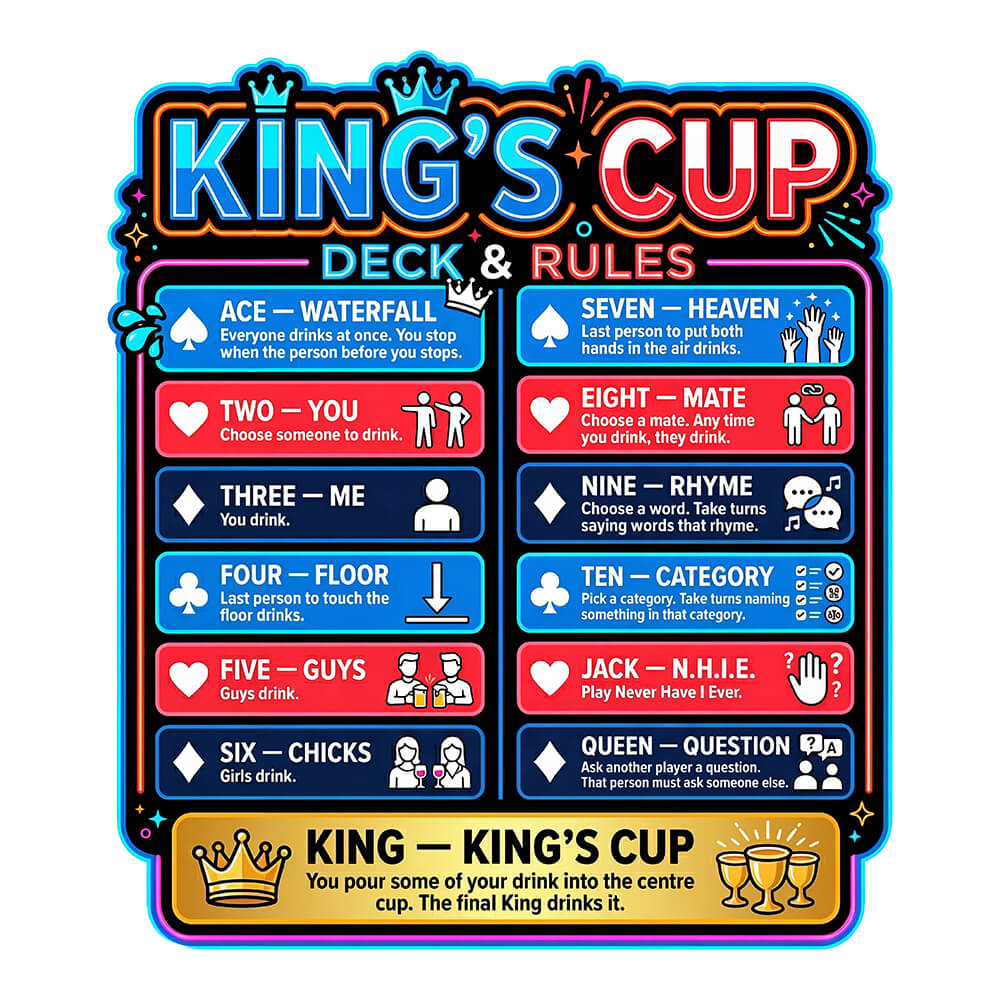 King's Cup Drinking Game Tee - Shit Shirt Club 