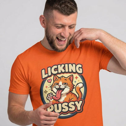 Licking Pussy Funny Cat Tee - Shit Shirt Club 
