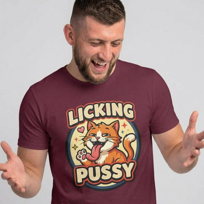 Licking Pussy Funny Cat Tee - Shit Shirt Club 
