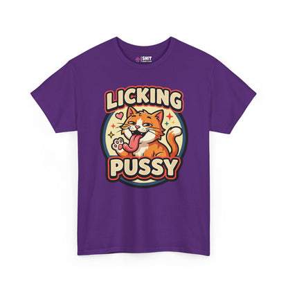 Licking Pussy Funny Cat Tee - Shit Shirt Club 