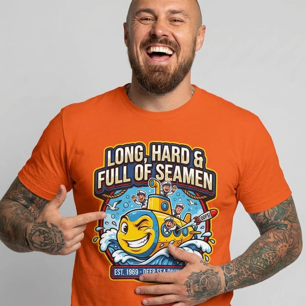 "Long, Hard & Full of Seamen" Funny Submarine Tee - Shit Shirt Club 