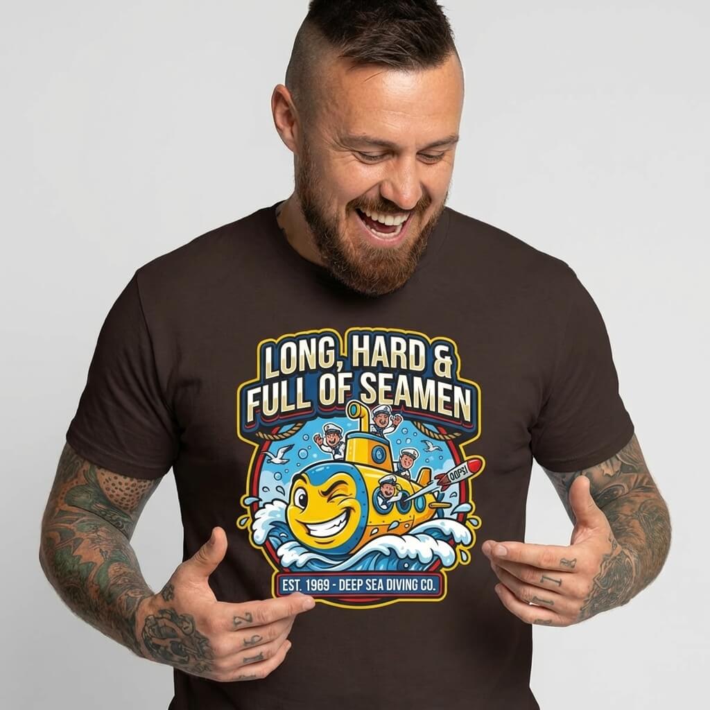 "Long, Hard & Full of Seamen" Funny Submarine Tee - Shit Shirt Club 