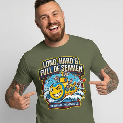 "Long, Hard & Full of Seamen" Funny Submarine Tee - Shit Shirt Club 