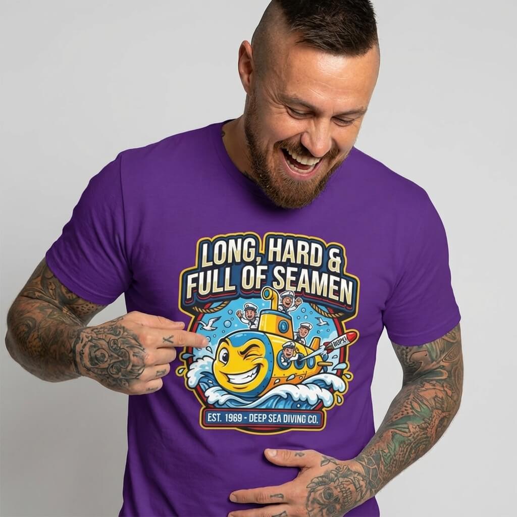"Long, Hard & Full of Seamen" Funny Submarine Tee - Shit Shirt Club 