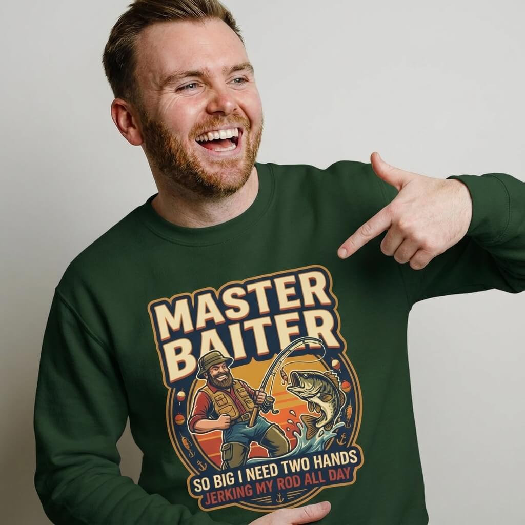 Master Baiter Funny Fishing Sweatshirt - Shit Shirt Club 