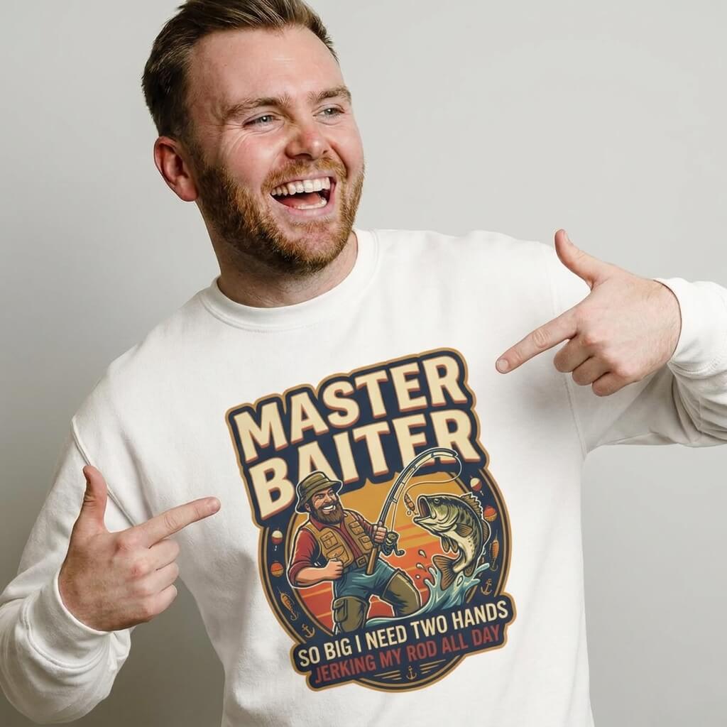Master Baiter Funny Fishing Sweatshirt - Shit Shirt Club 