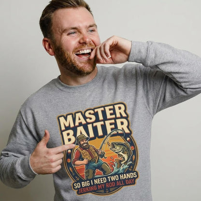 Master Baiter Funny Fishing Sweatshirt - Shit Shirt Club 