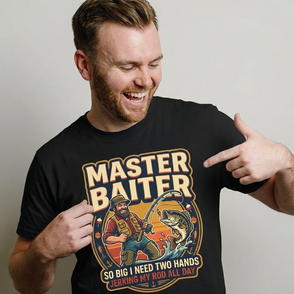 Master Baiter Rude Fishing Tee - Shit Shirt Club 