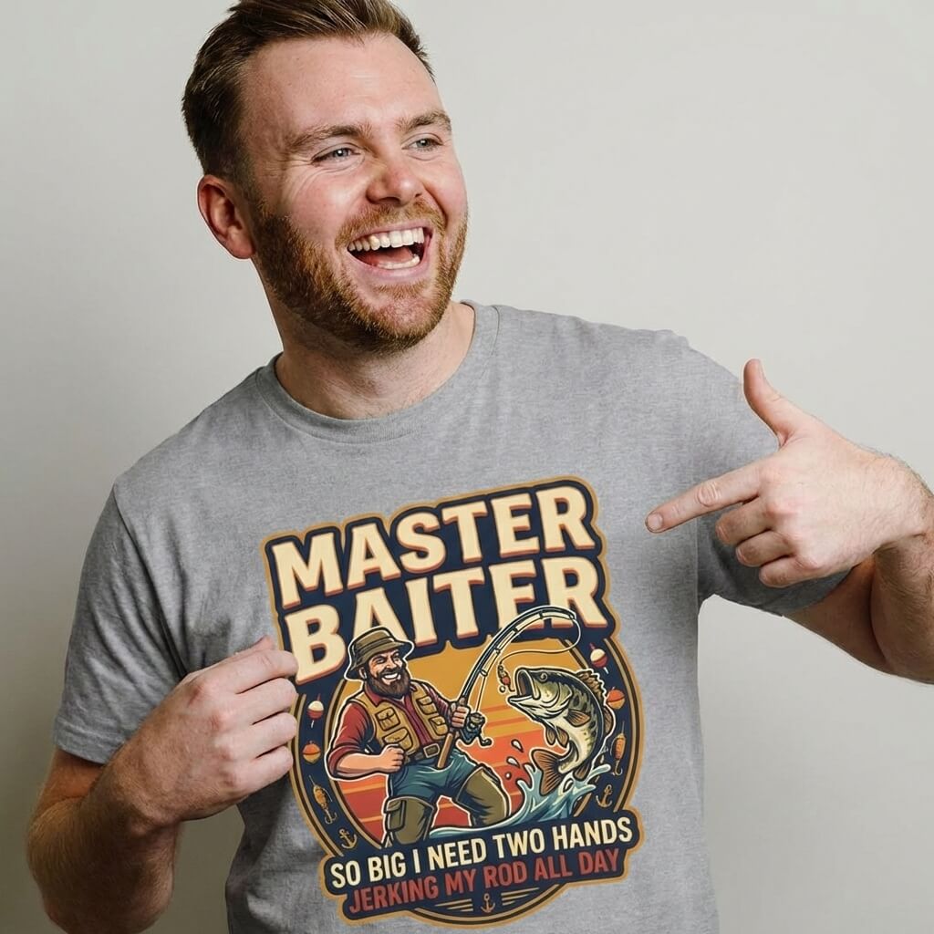 Master Baiter Rude Fishing Tee - Shit Shirt Club 