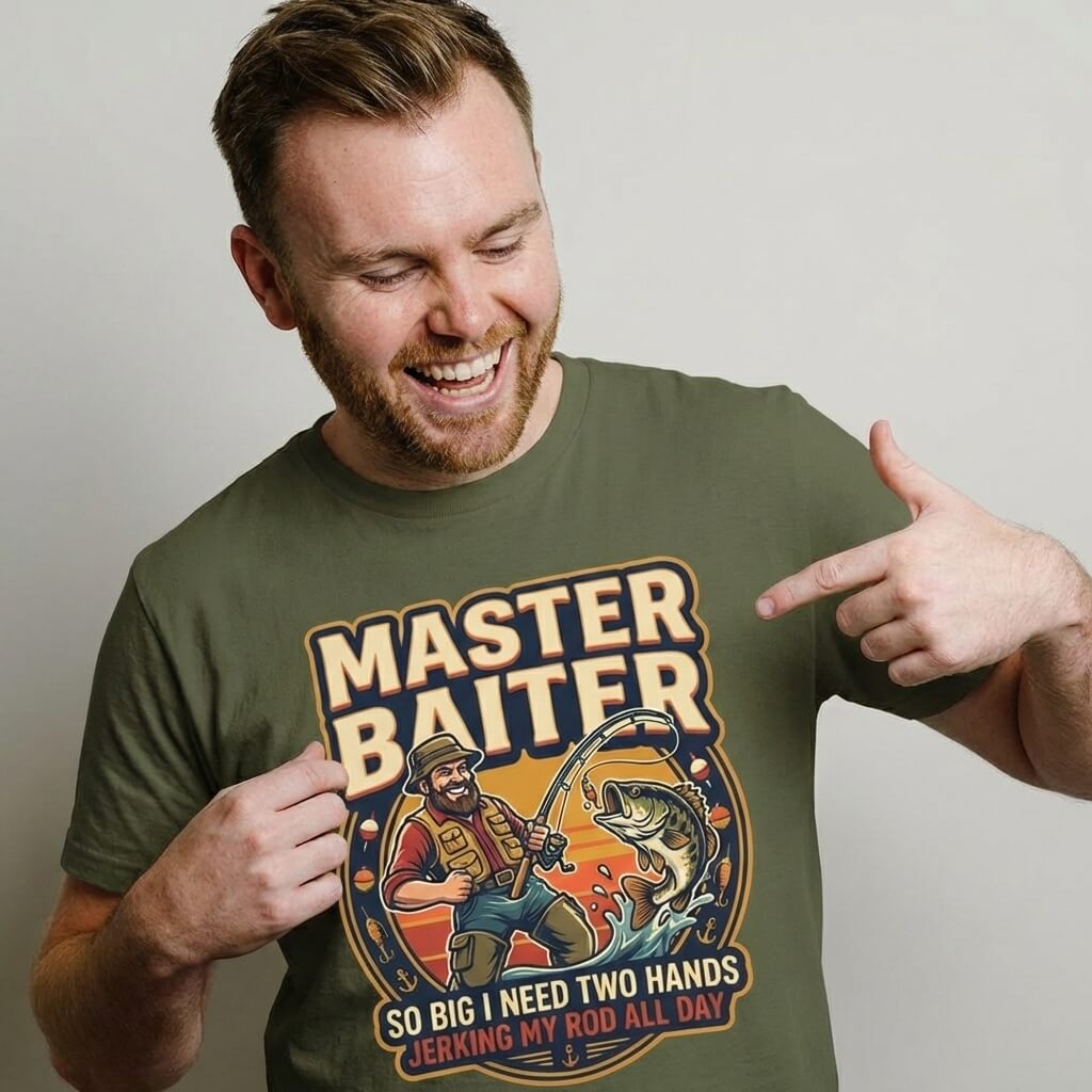 Master Baiter Rude Fishing Tee - Shit Shirt Club 