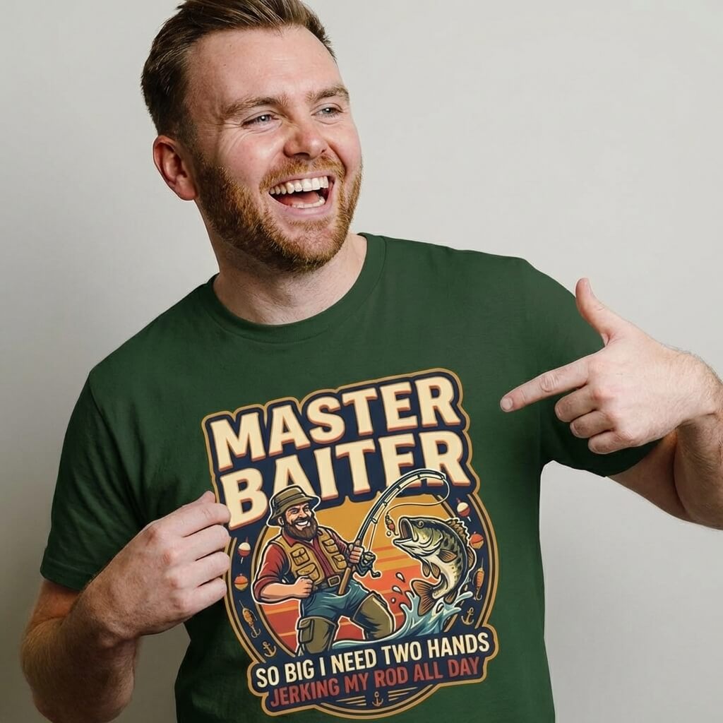 Master Baiter Rude Fishing Tee - Shit Shirt Club 