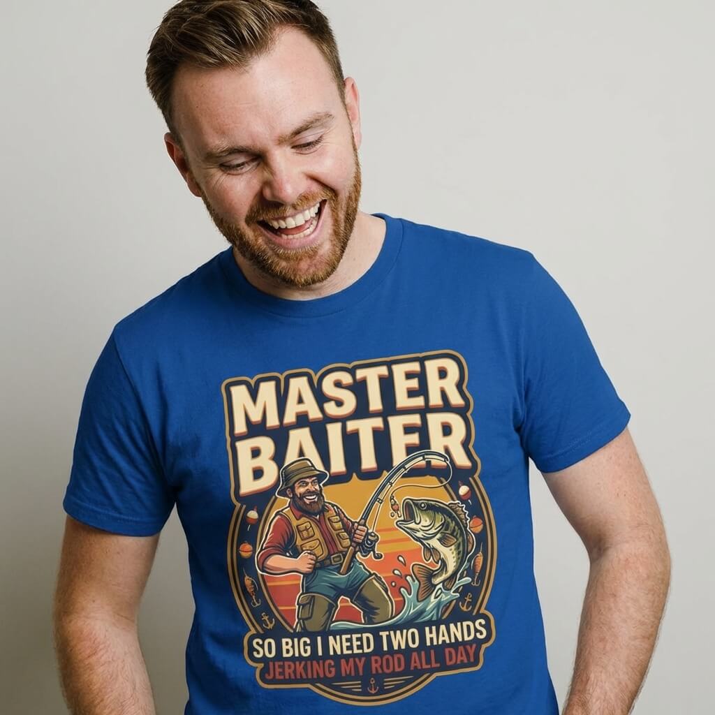 Master Baiter Rude Fishing Tee - Shit Shirt Club 