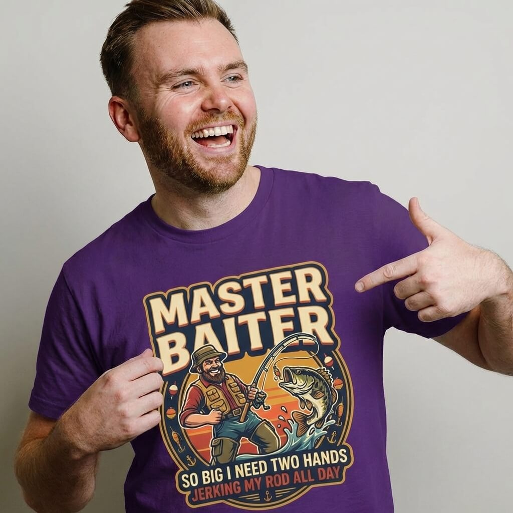 Master Baiter Rude Fishing Tee - Shit Shirt Club 