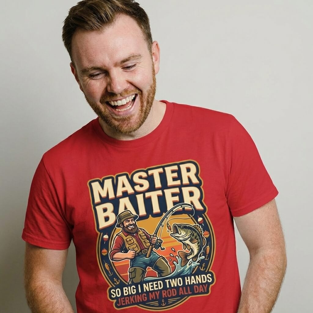 Master Baiter Rude Fishing Tee - Shit Shirt Club 