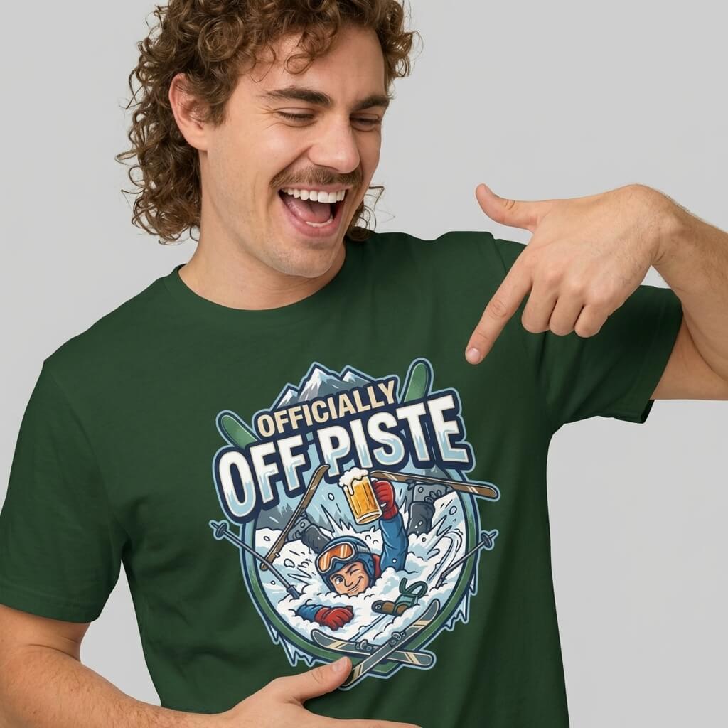 Officially Off Piste Funny Skiing Tee - Shit Shirt Club 