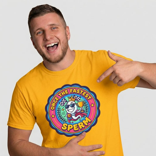 "Once the Fastest Sperm" Funny Tee - Shit Shirt Club 