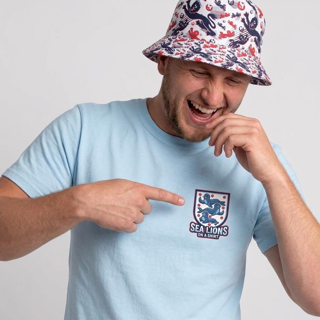 Sea Lions On The Shirt England Football T-Shirt | Funny England Tee - Shit Shirt Club 