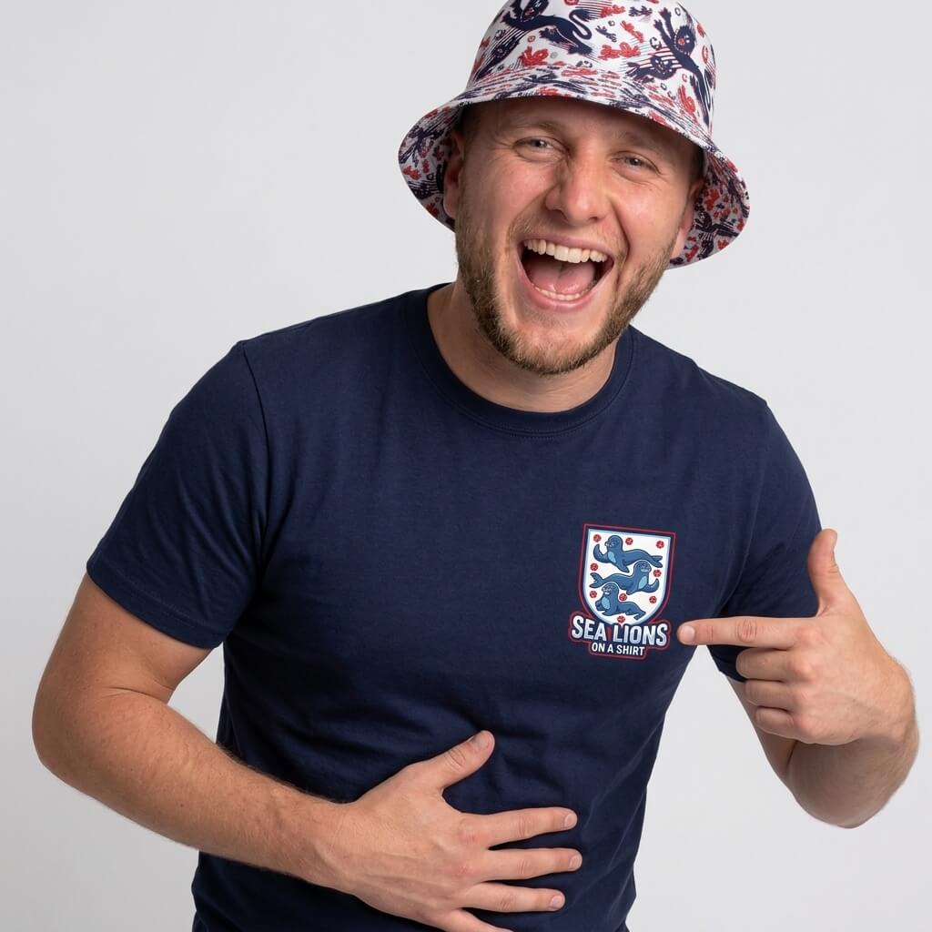 Sea Lions On The Shirt England Football T-Shirt | Funny England Tee - Shit Shirt Club 