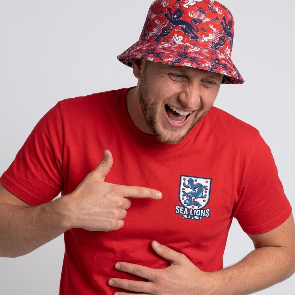 Sea Lions On The Shirt England Football T-Shirt | Funny England Tee - Shit Shirt Club 