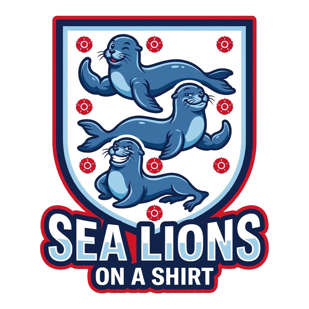 Sea Lions On The Shirt England Football T-Shirt | Funny England Tee - Shit Shirt Club 