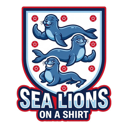 Sea Lions On The Shirt England Football T-Shirt | Funny England Tee - Shit Shirt Club 