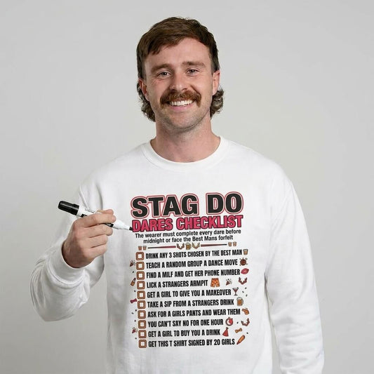 Stag Do Checklist Sweatshirt - Shit Shirt Club 