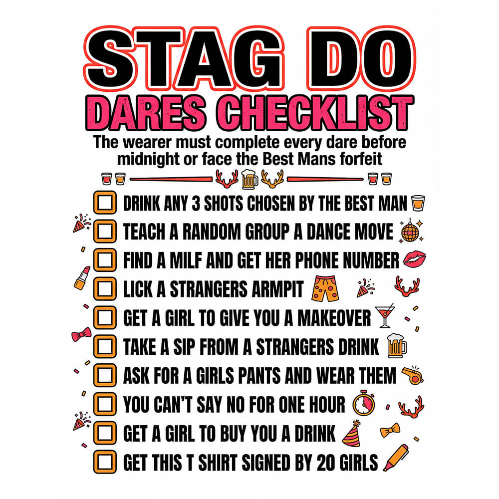 Stag Do Checklist Sweatshirt - Shit Shirt Club 